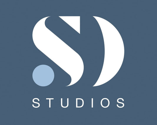Logo of SD Studios on a blue background